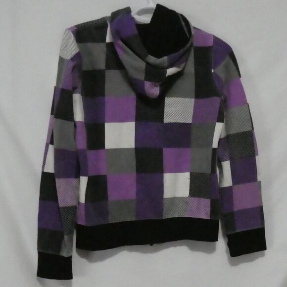 WEST FORTYNINE | medium | Checkered Hoodie With Zip - Hood - Thumbholes *stains - Picture 3 of 16